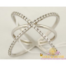 Серебряное кольцо 925 проба. Женское кольцо с камнями 380176с
